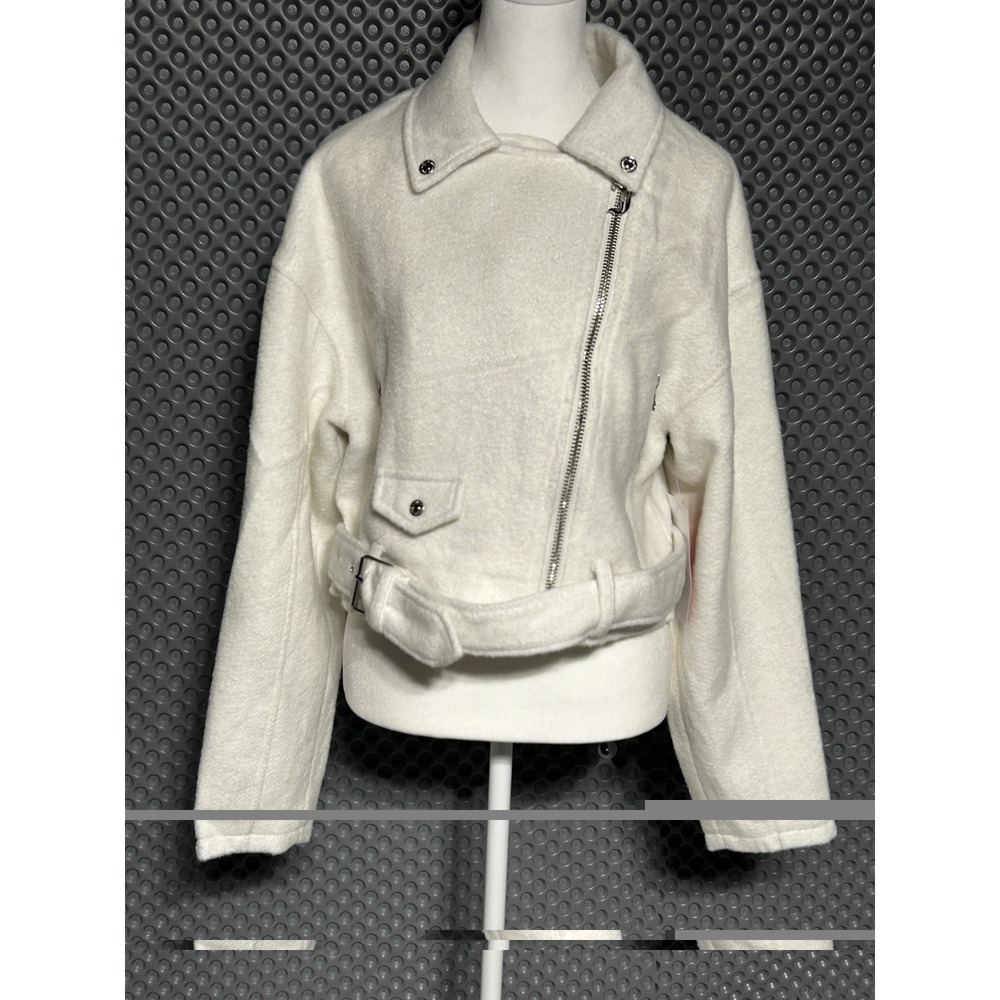 Juicy Couture Mohair Boxy Cropped Moto Jacket Women's L Brand New‎ with Tags